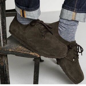 Birkenstock Dark Brown Suede Oxfords